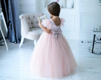 flower girl dress blush, white junior bridesmaid dress, custom flower girl dress, girls occasion dress black, tulle flower girl dress ivory