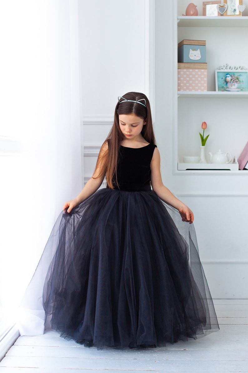 Junior bridesmaid dress long girls velvet dress red Etsy