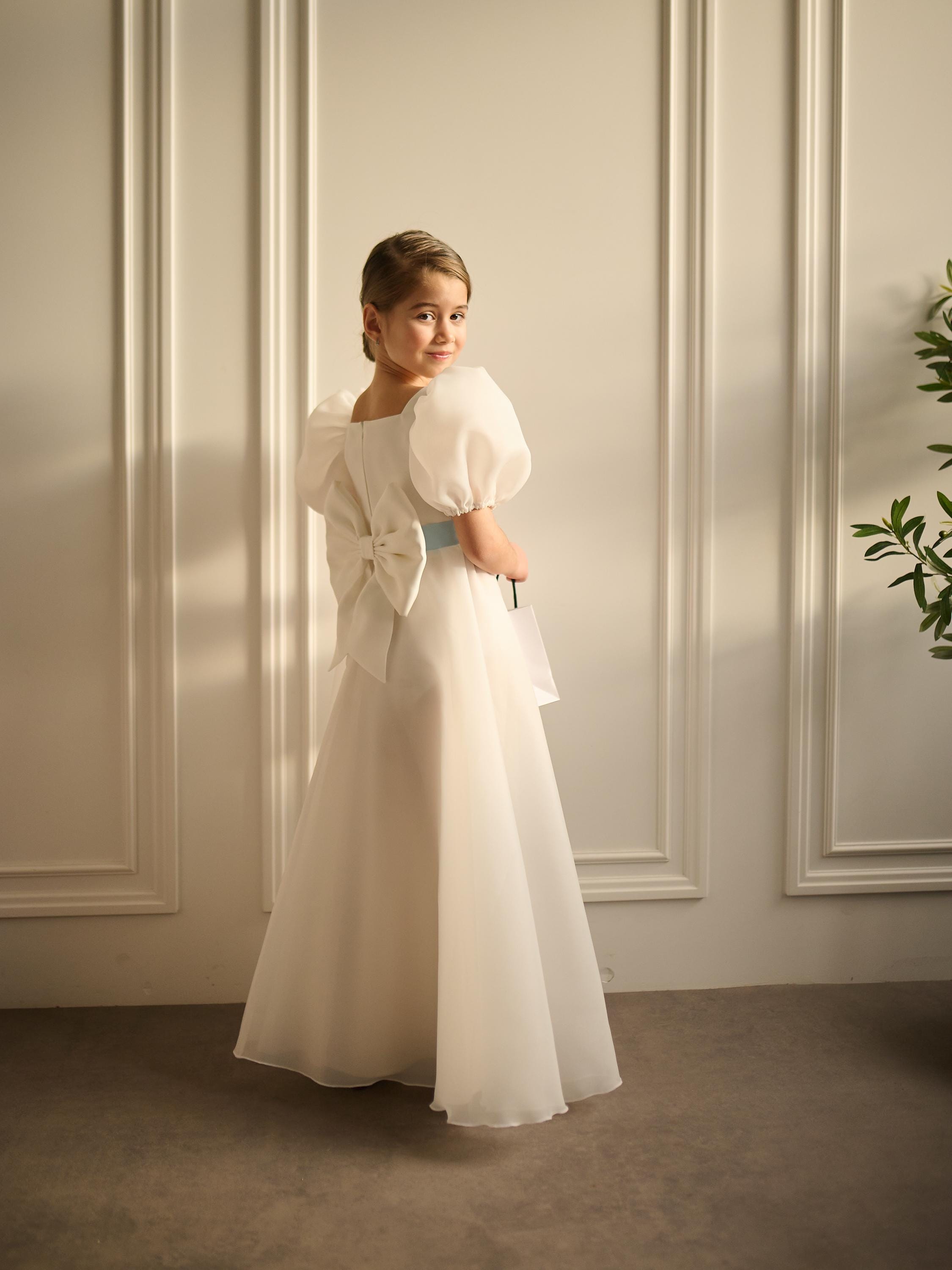 bill levkoff bridesmaid dresses Ivory Floral Lace Heart Cutout Flower Girl Dress Communion Baptism Junior Bridesmaid Dress 172T(1) Ivory / 14 main image 1