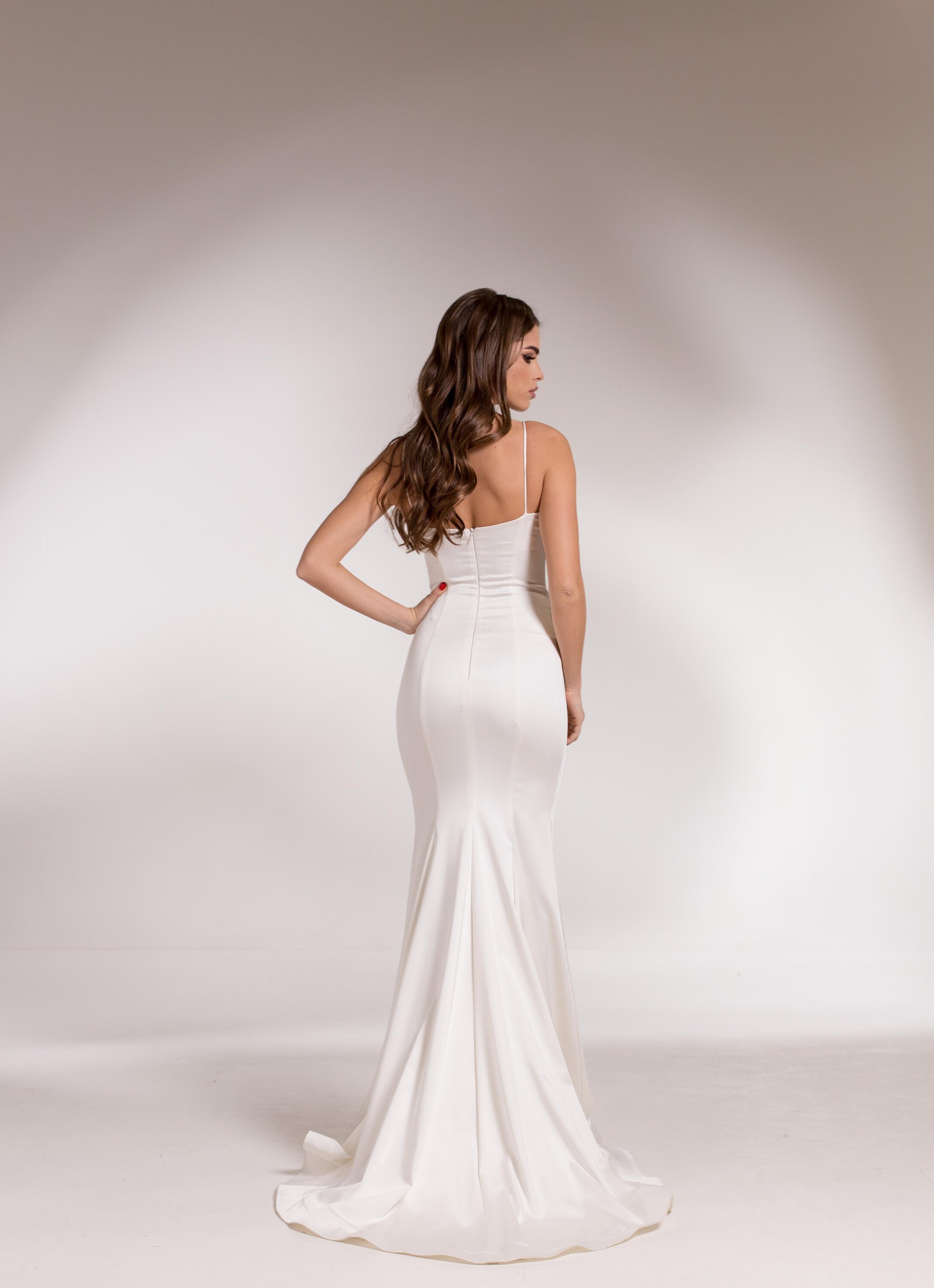 Wedding reception dress satin wedding dress mermaid backless | Etsy