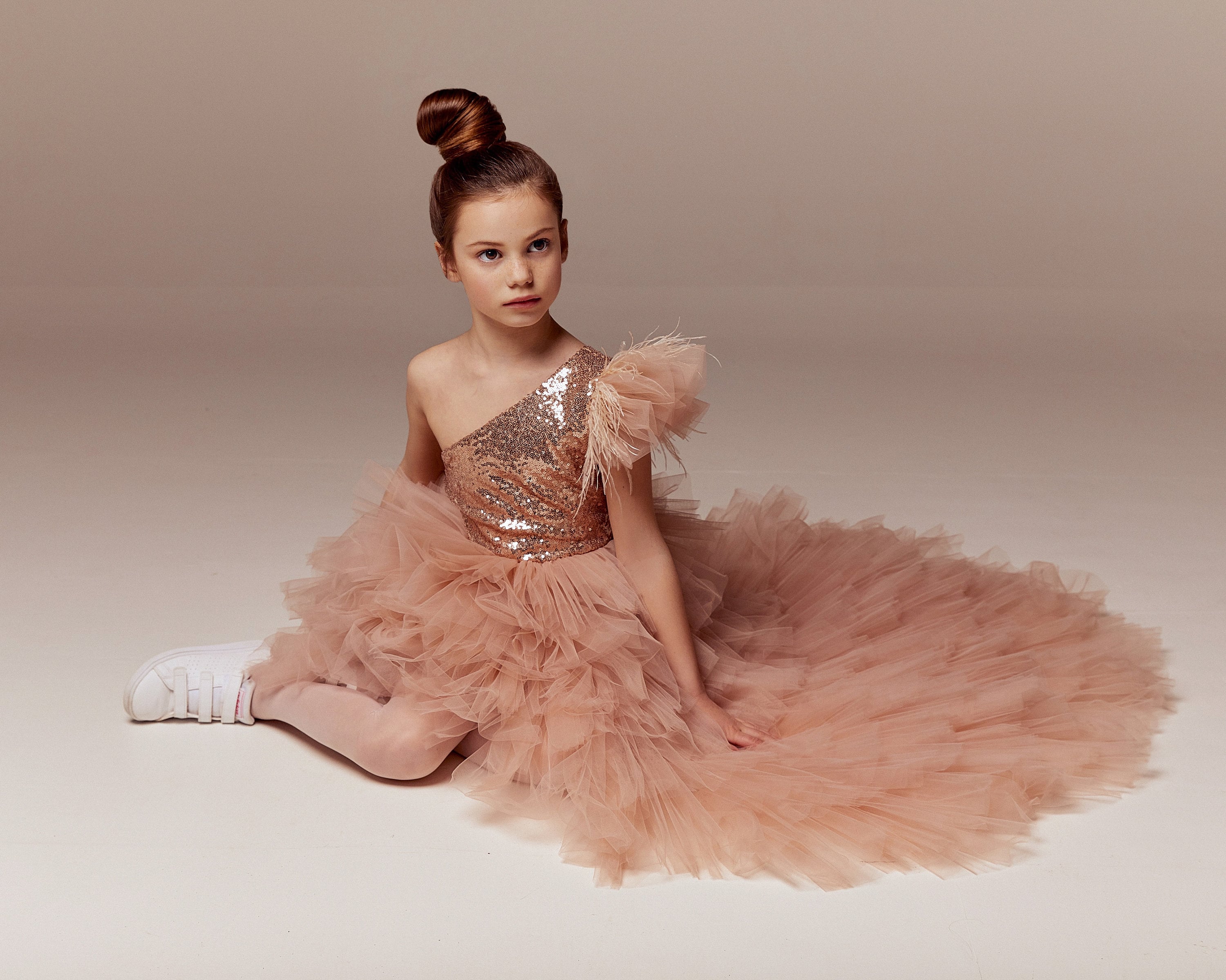 rose gold pageant dress