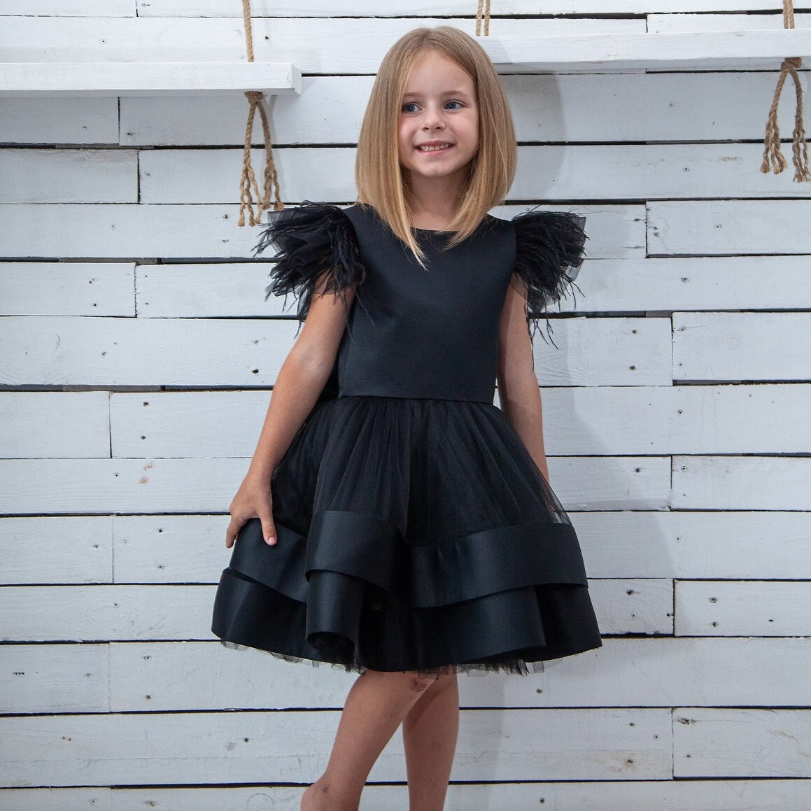 Girls black dress skirt 2025