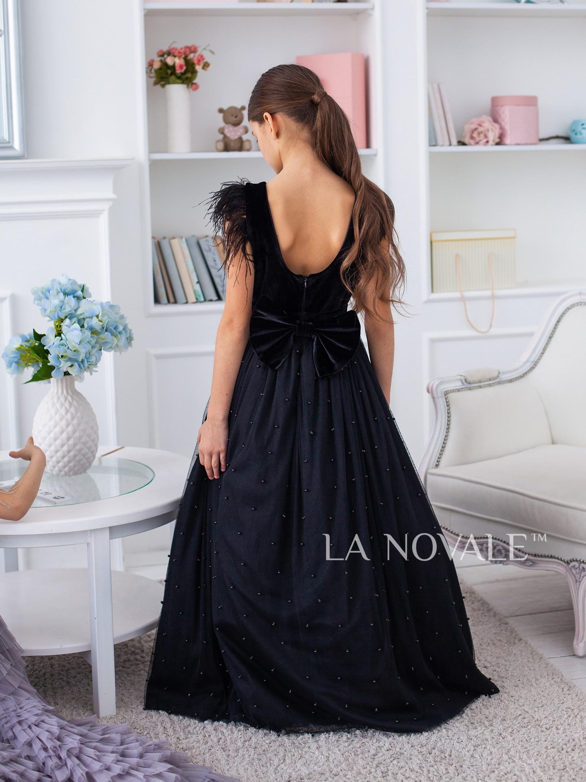 junior bridesmaid velvet dress Junior Bridesmaid Velvet Gown for Weddings or Holiday Events main image 0
