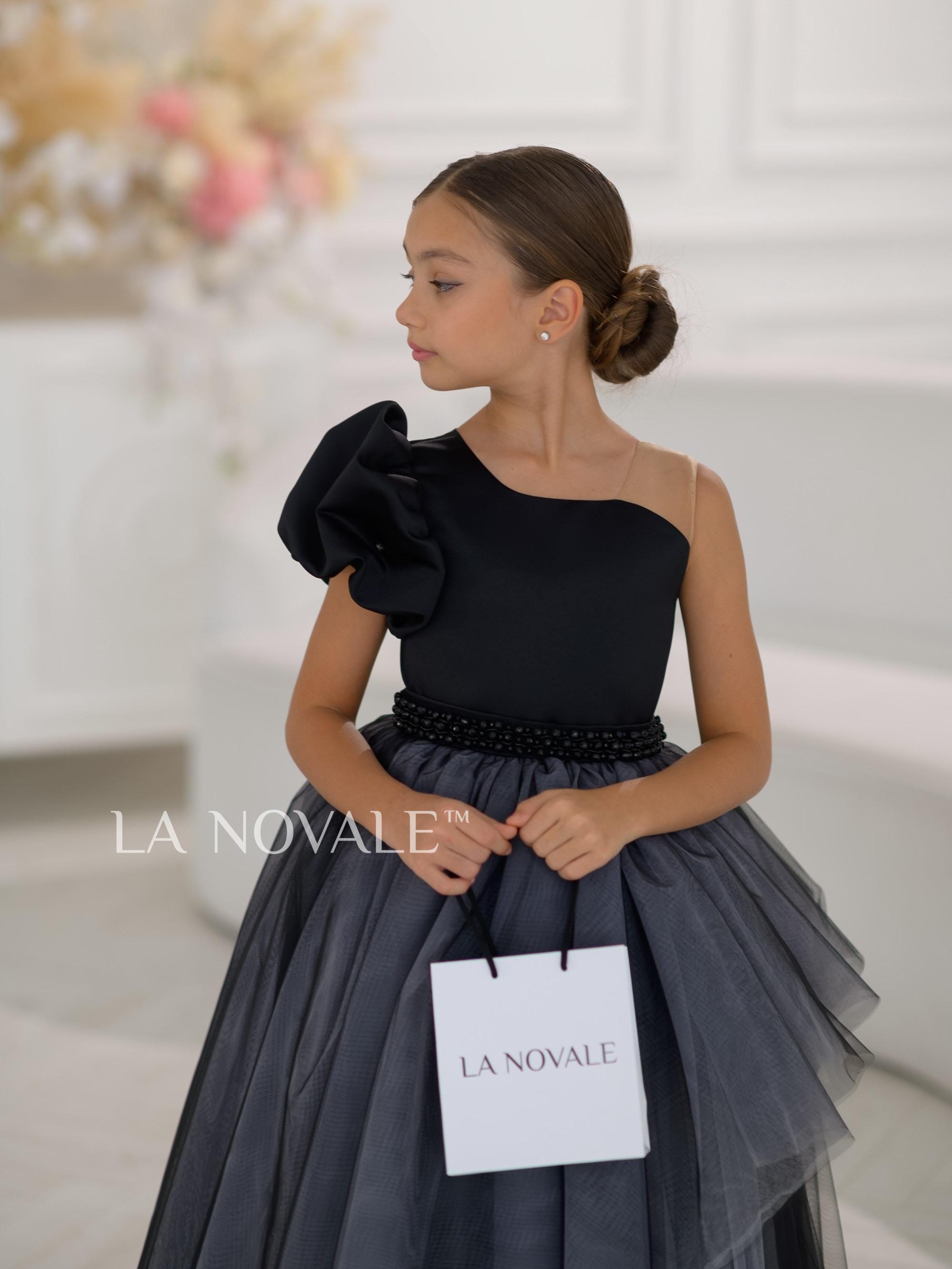 One Shoulder Kids Pageant Dress, Black and White Ceremony Dress for Girls,  Black White Junior Bridesmaid Dress, Masquerade Ball Kids Dress - Etsy UK