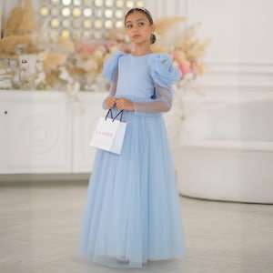 Light Blue Kids Bridesmaid Dress - Etsy