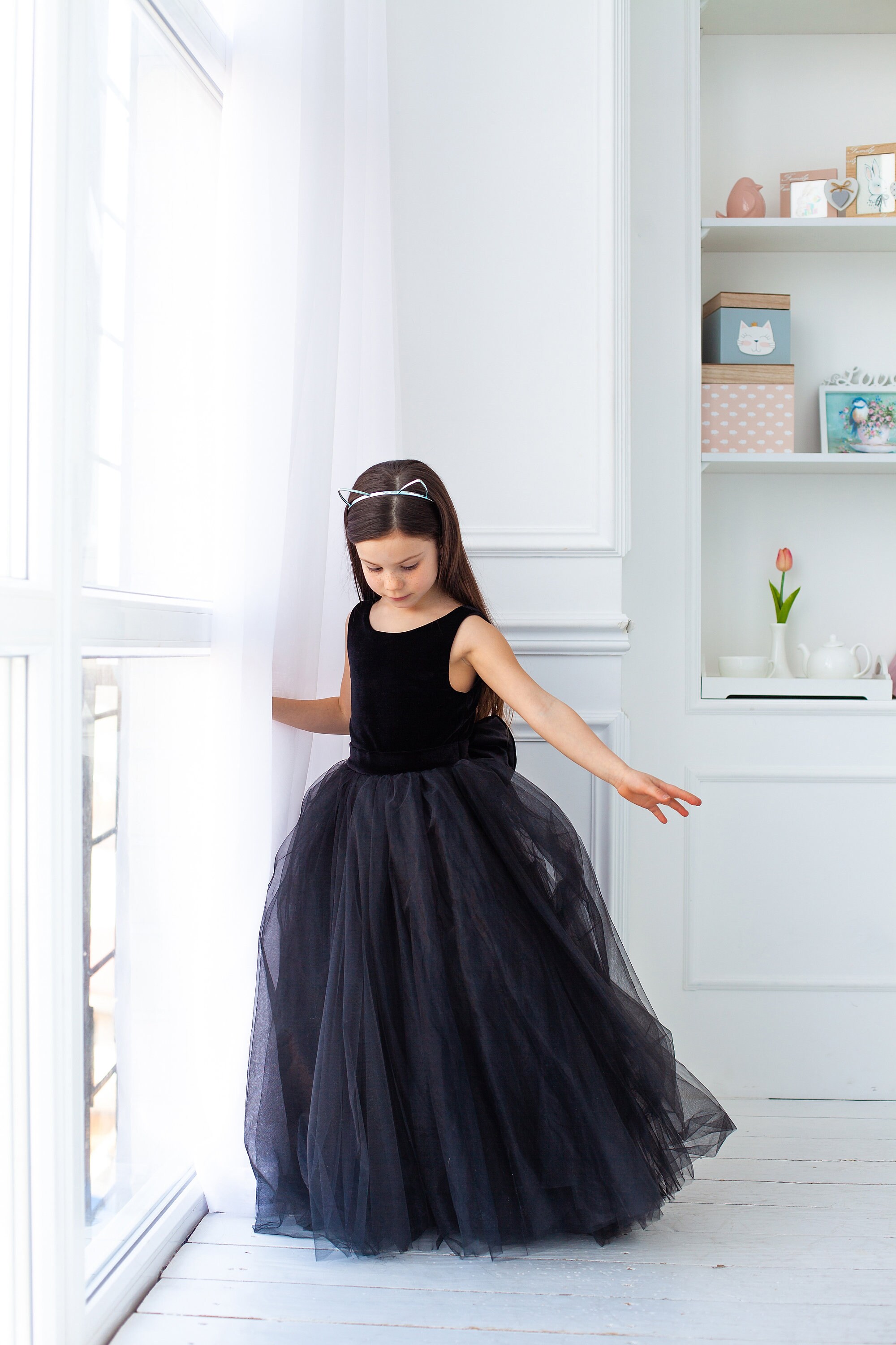 black junior bridesmaid dresses