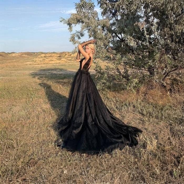 Black Tulle Gown -  Canada