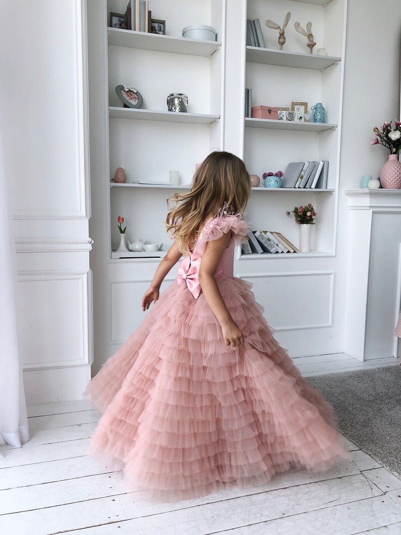 Flower Girl Dress Blush Pageant Dress for Girls Black Tiered Etsy Canada