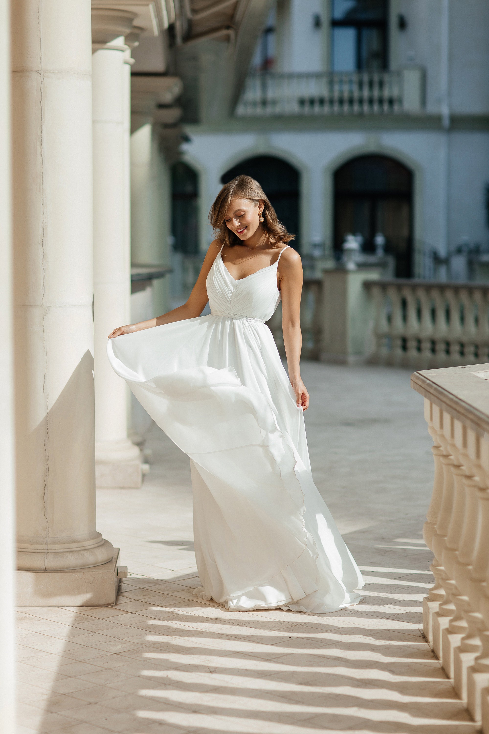 empire waist greek goddess wedding dresses