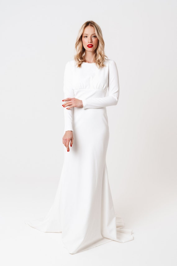 Wedding Dress Stretch Crepe Black 