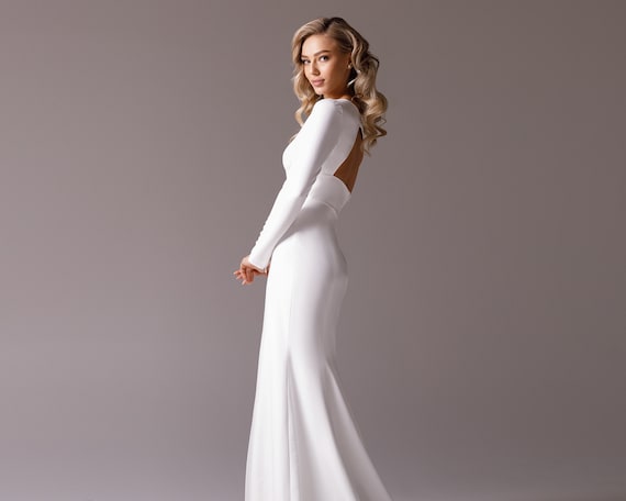 Wedding Dress Stretch Crepe Black 