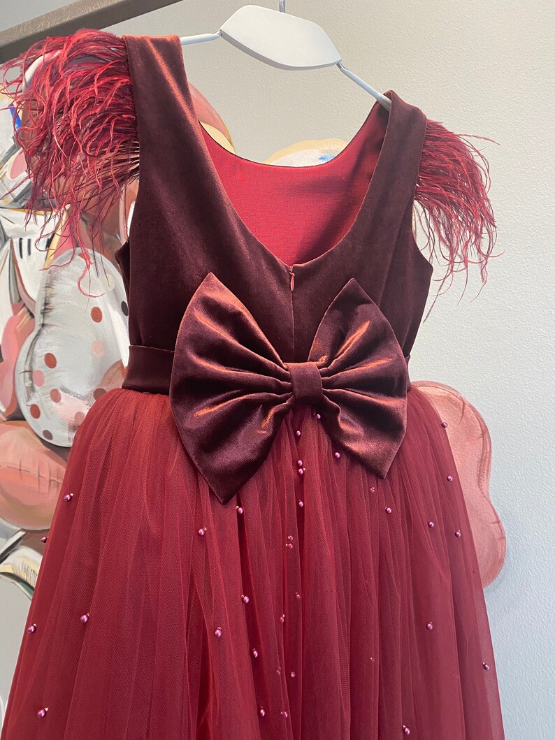 Burgundy junior bridesmaid dress long formal dresses for Etsy