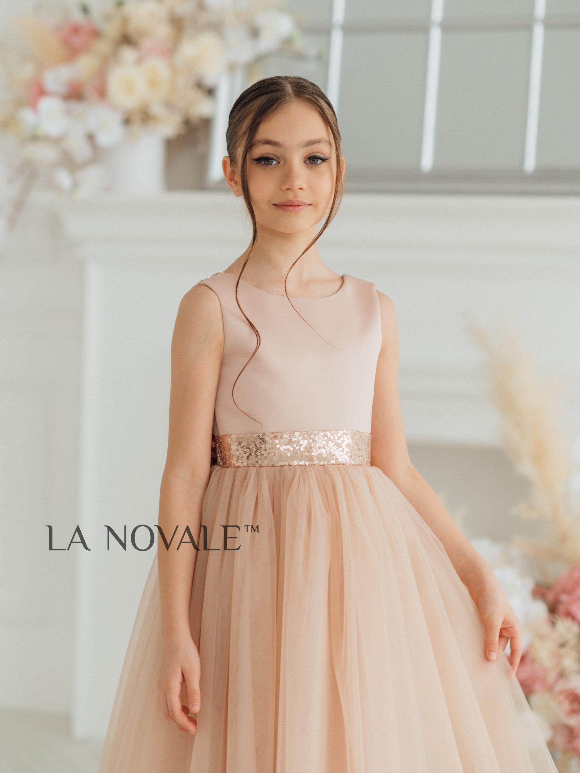 rose gold sequin flower girl dress, simple sleeveless wedding guest dress for kids, champagne junior bridesmaid dress, girls formal dress rose gold sequin flower girl dress, simple sleeveless wedding guest dress for kids, champagne junior bridesmaid dress, girls formal dress
