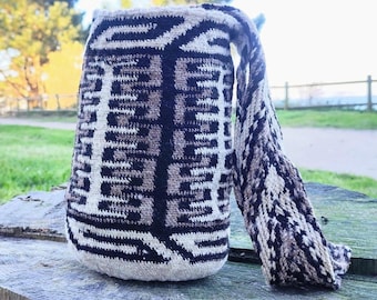 Large Arhuaco Wool Mochila Bag | Indigenous Handwoven | Handmade in Colombia | Protection Amulet