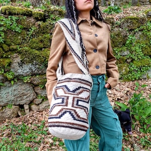 Arhuaco Wool Mochila Bag Large | Handmade Indigenous Backpack | Colombian Boho Bag | Earth Guardian