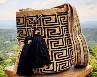 Hand-woven 1T Wayuu Bag - Shoulder Backpack Woven in Colombia - Made to Order