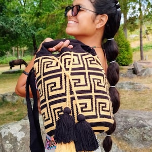 Wayuu Tote Bag mit Doppelgriff - Ein kurzer und ein langer verstellbarer