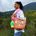 Extra Large Pink Wayuu Tote Bag | Handmade Crochet Boho Shoulder Bag with Decorative Tassels product logo