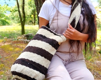 Extra large Arhuaca bag | "Sacred Spiral" | Backpack woven in organic native wool