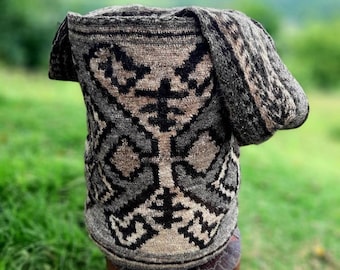 Bag ARHUACA Large - Sacred Beings - Backpack woven in natural sheep wool