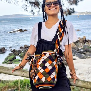 Handgewebte Wayuu-Häkeltasche - Sehr robuster und langlebiger Umhängerucksack