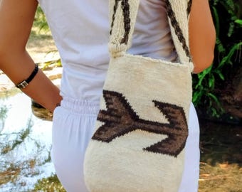 Arhuaca bag | "Forces of the Forest" | Backpack woven in organic native wool