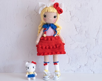 Hello Kathy doll digital crochet doll pattern PDF