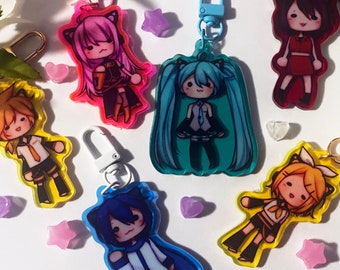 Vocaloid Neko Chibi 3" Clear Colored Acrylic Charms