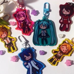 Vocaloid Neko Chibi 3&quot; Clear Colored Acrylic Charms