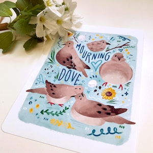Impresión de 5" x 7" de una paloma de luto