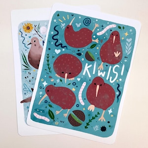 Impresión de pájaro kiwi de 5” x 7”
