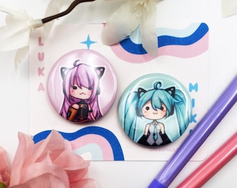 Vocaloid Chibi 1.5" Pinback Button Set