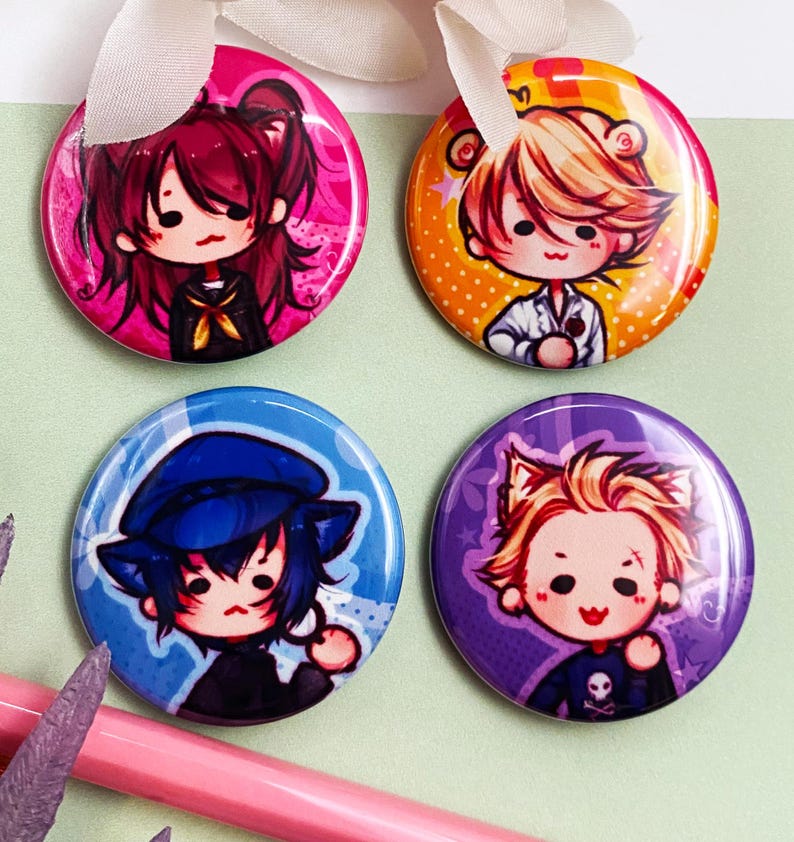 Persona 4 Neko Chibi 1.5" Pinback Buttons - Etsy