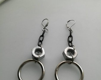 Ohrringe Fledermaus lila Glasperlen Gothic Modeschmuck Barock Rokoko Chandeliers