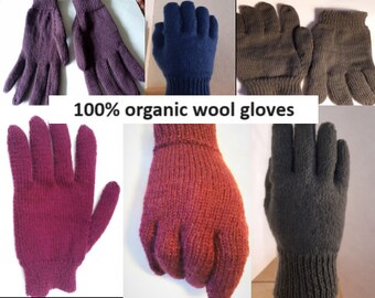 Guanti di lana e guanti senza dita (100% biologici)