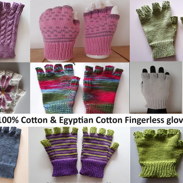 Fingerless gloves: 100% Organic cotton, Egyptian cotton & Recycled cotton