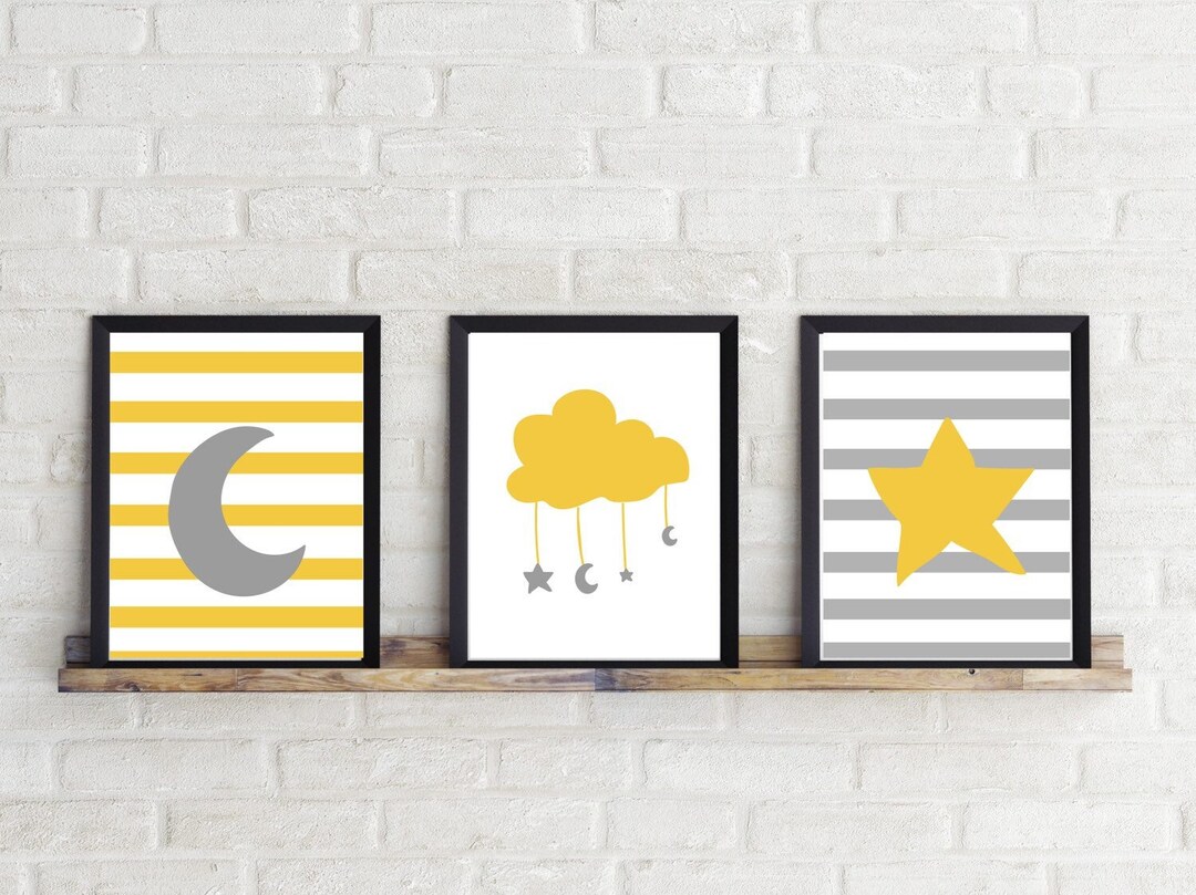 Dreamy Moon, Cloud & Stars Digital Print | Nursery Wall Art | Printable ...