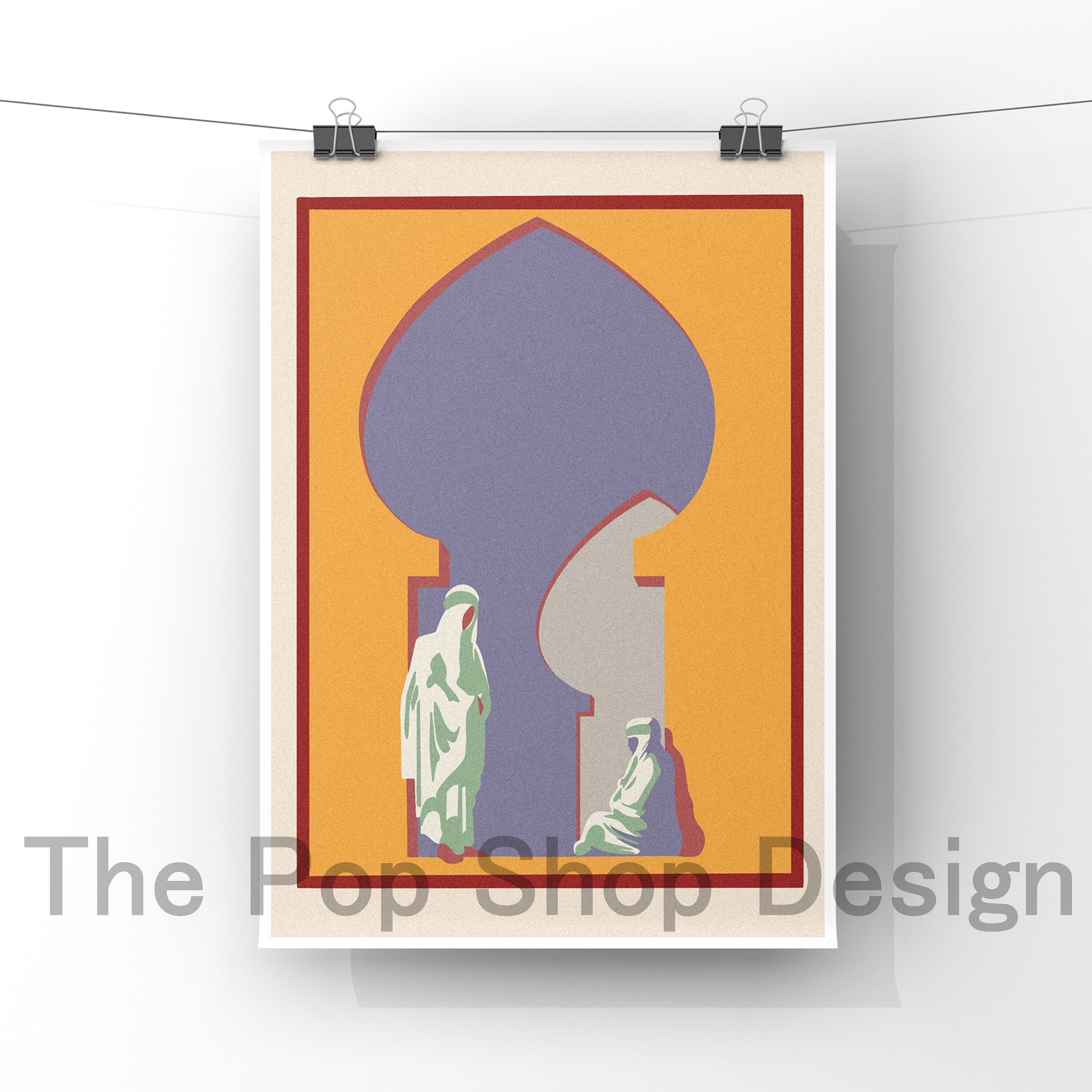 North African, Traditional, A4 Illustration, Vintage, Handame