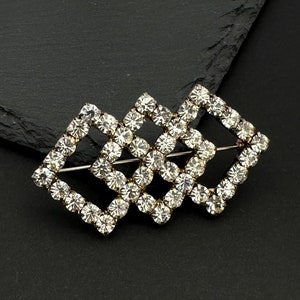 Vintage crystal glass rhinestones brooch Vintage gift for her mom Art Deco style brooch