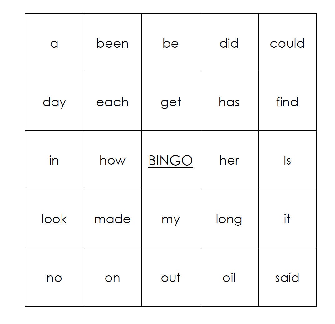 Sight Word Bingo (digital PDF) - Etsy