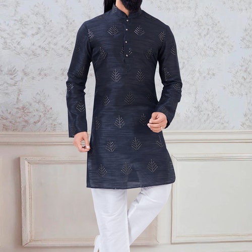 Trending Printed Kurta Pajama/Churidar Set for Men Stylish and Ready To Wear Ethnic Wear for Festival Rakhi Diwali Eid and shops Special Occassion