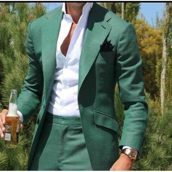 Traje verde online botella hombre