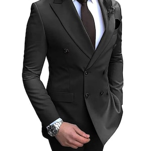 Double Breasted Blazer Indian Tuxedo Suit Men's Graceful Shade of Light ...