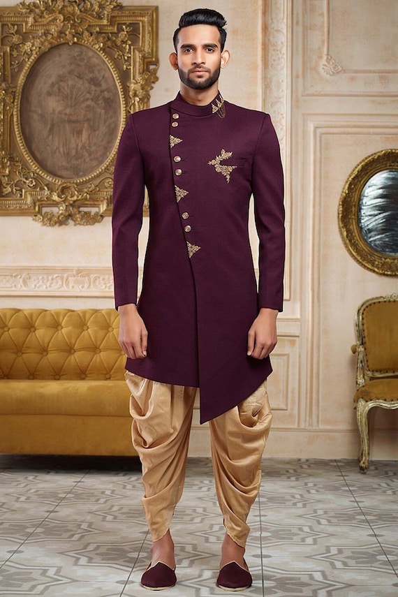 VASTRAMAY Men's Black Silk Blend Kurta and Dhoti Pant Set -  (VASMIW001BLnCDRG) for Size - 36 : Amazon.in: Fashion