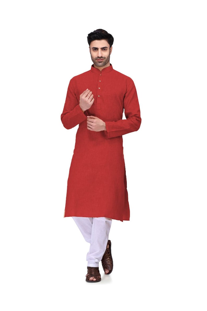 Red Casual Kurta Pajama for men plus size available