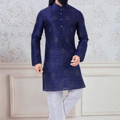 Trending Printed Kurta Pajama/Churidar Set for Men Stylish and Ready To Wear Ethnic Wear for Festival Rakhi Diwali Eid and shops Special Occassion
