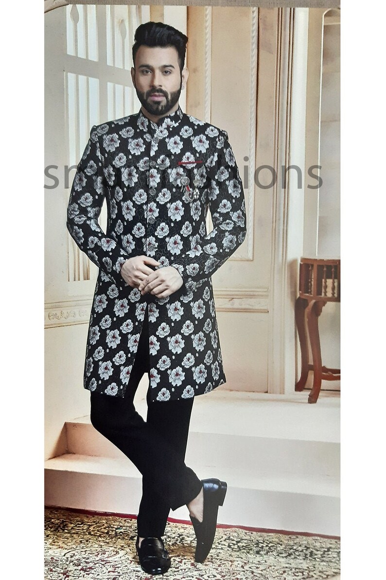 Indian Jodhpuri Achkan Suit Sherwani for men with Designer Traditional Bhandgala Jacket Blazer Dress wedding marriage wear
