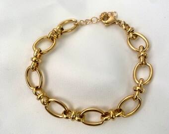 Bracelet Maille Paloma Plaqué Or 18 Carats 750/1000 Bijoux Plaqué or