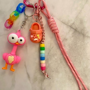 pink bag charm - handmade key ring - bag charm - Mother&#39;s Day gift - gift idea for women, teenage girls - trendy accessory
