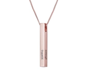 Collar con pilar de código Grabovoi, joyería con intención numérica: 3396815, 4812412, 741, 520